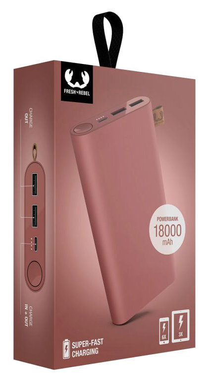Powerbank FRESH N REBEL 18000 mAh USB-C Czerwony (Safari Red)