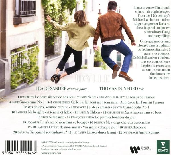 CD-Cover mit zwei tanzenden Personen, mit Text über französische Chanson-Musik.