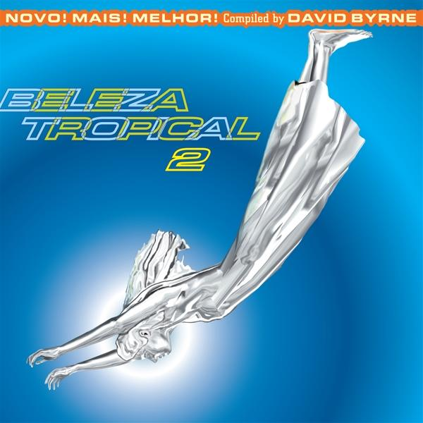 Albumcover mit einer silbernen Figur in Bewegung vor blauem Hintergrund mit fettem Text.