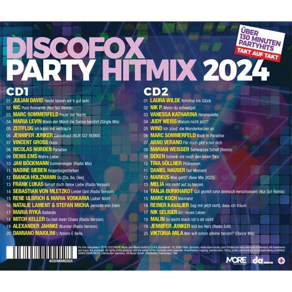 CD-Cover mit Songtiteln und Künstlernamen. Text auf Deutsch. Der Hintergrund ist dunkel mit roten Akzenten.