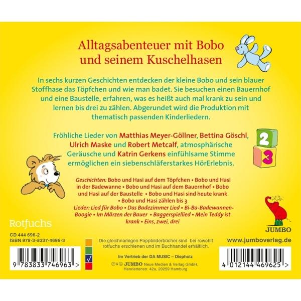 Buchcover mit Zeichentrickbär und Bauklötzen.
