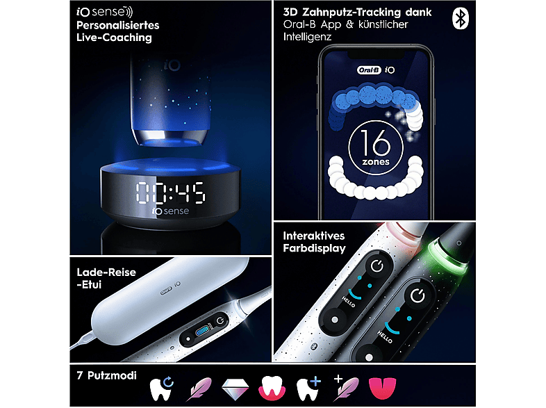 Oral-B iO Series 10 mit Reiseetui Elektrische Zahnbürste Cosmic Black — Foto 4 von 5