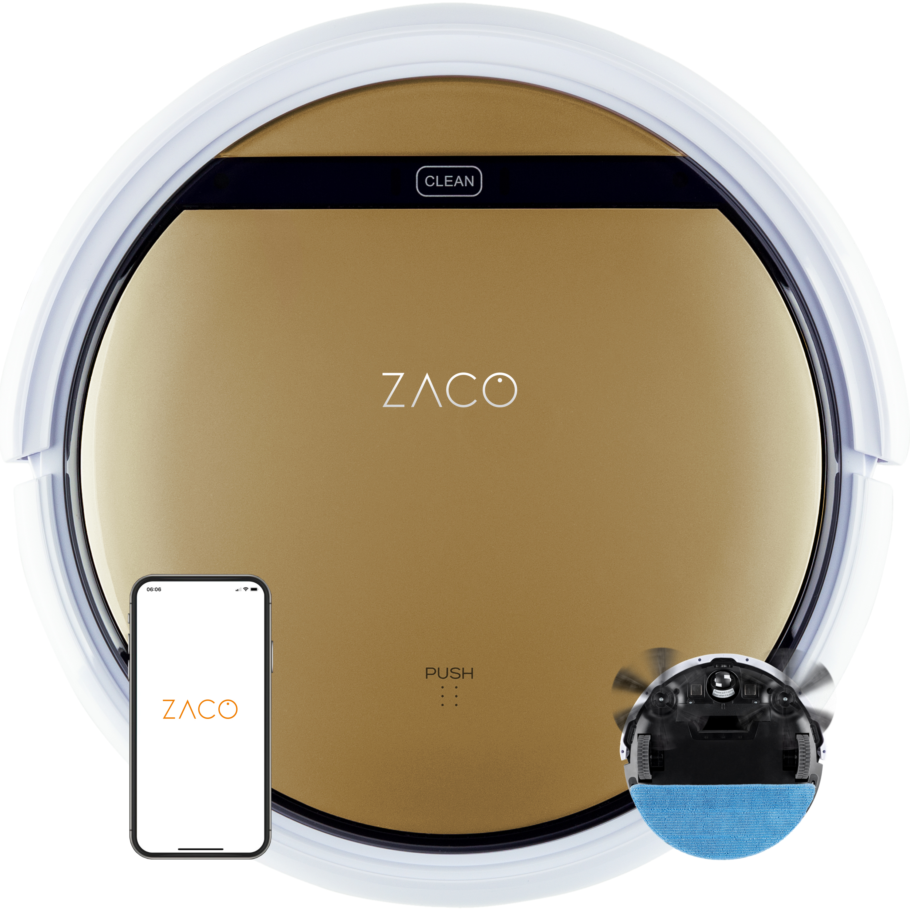 ZACO V5X Saug-/Wischroboter (Luxury Gold , Laufzeit: bis zu 120 min)