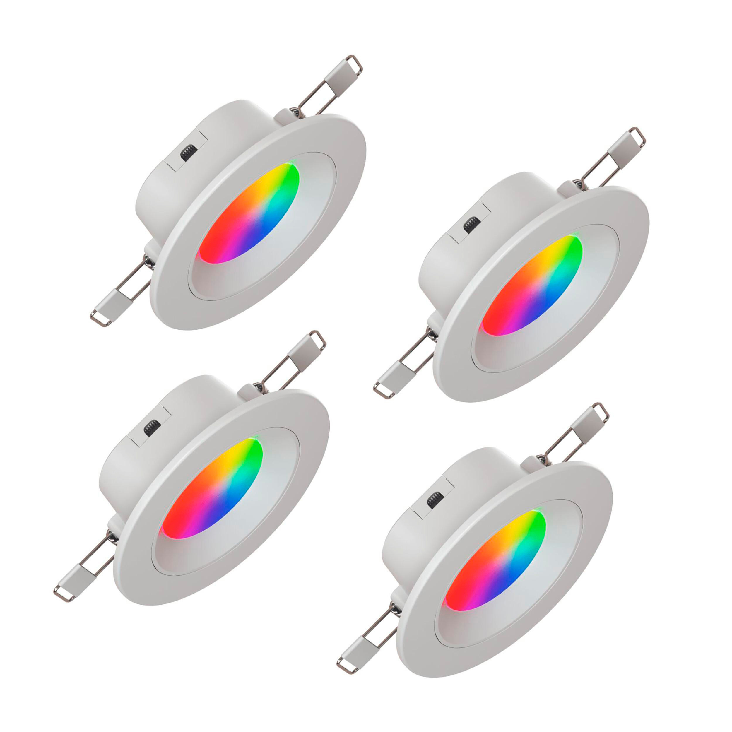 NANOLEAF Essentials Smart Downlight Matter 4er Pack Smarte Deckenbeleuchtung Multicolor, Warmweiß, Tageslichtweiß