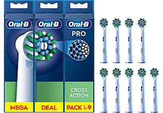 ORAL B EB50 Cross Action 9'lu Yedek Diş Fırçası Başlığı Beyaz_0