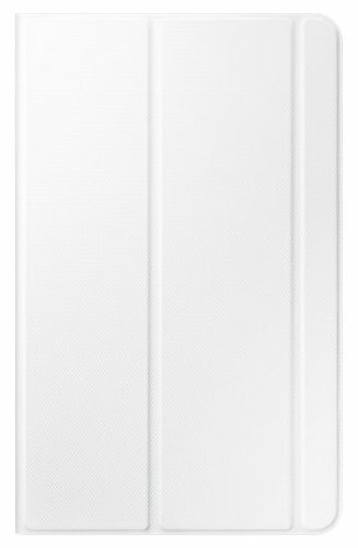 Białe etui na tablet, zamknięte, z teksturowaną powierzchnią.