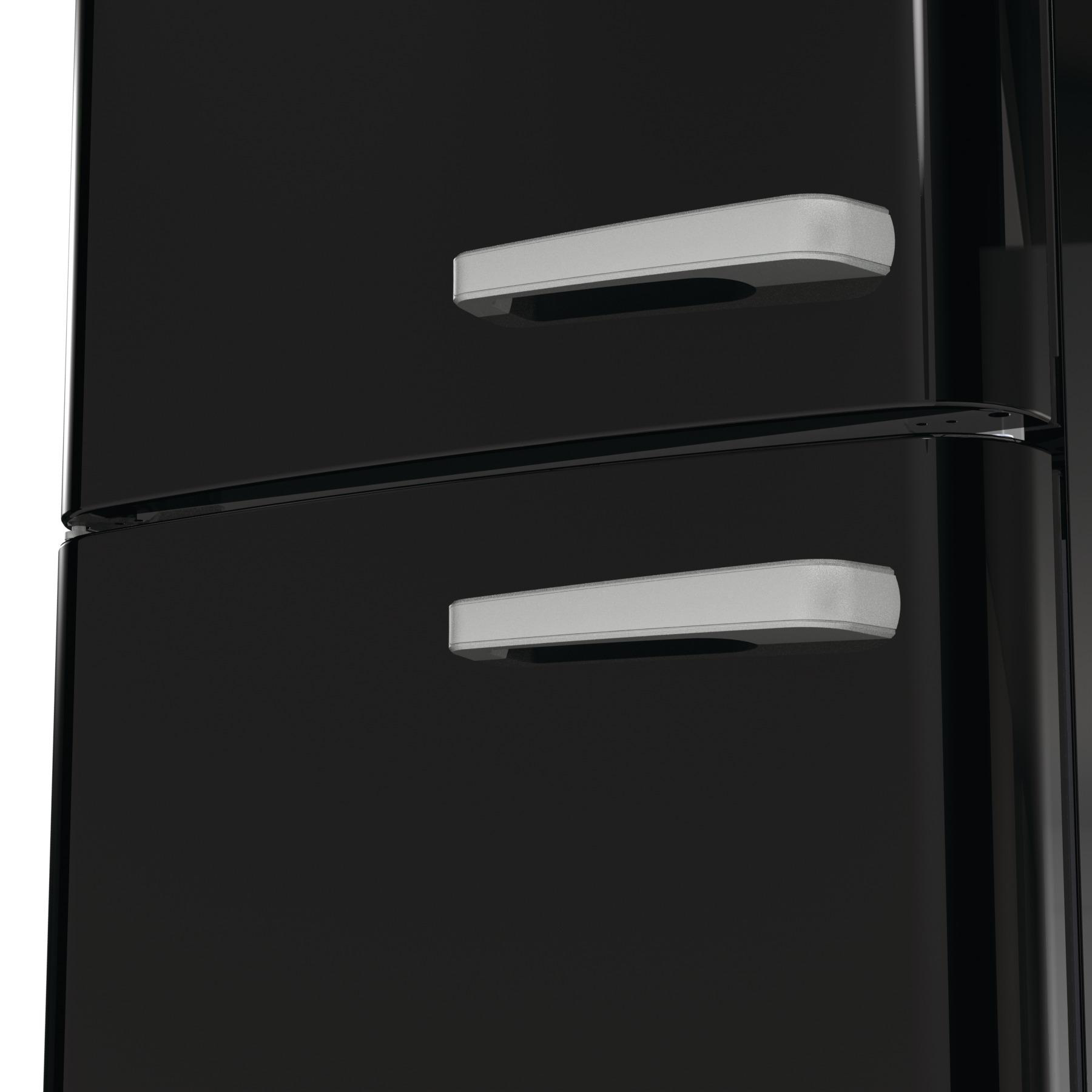 GORENJE ONRK 619 DBK-L Gorenje Retro Collection Kühl- / Gefrierkombination (D, 300 l, 1940 mm hoch, Tiefschwarz)