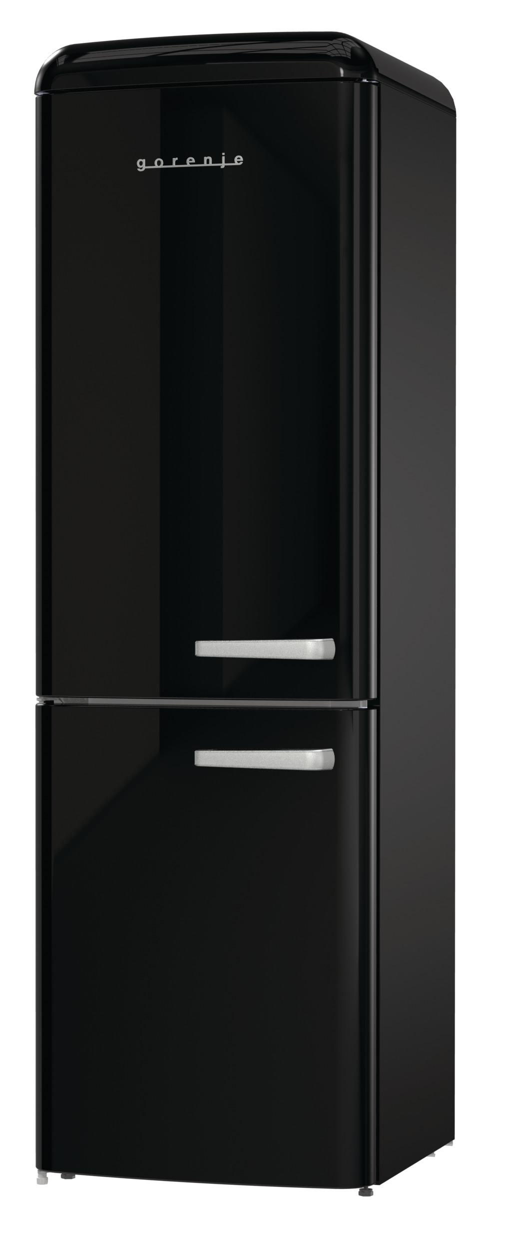 GORENJE ONRK 619 DBK-L Gorenje Retro Collection Kühl- / Gefrierkombination (D, 300 l, 1940 mm hoch, Tiefschwarz)