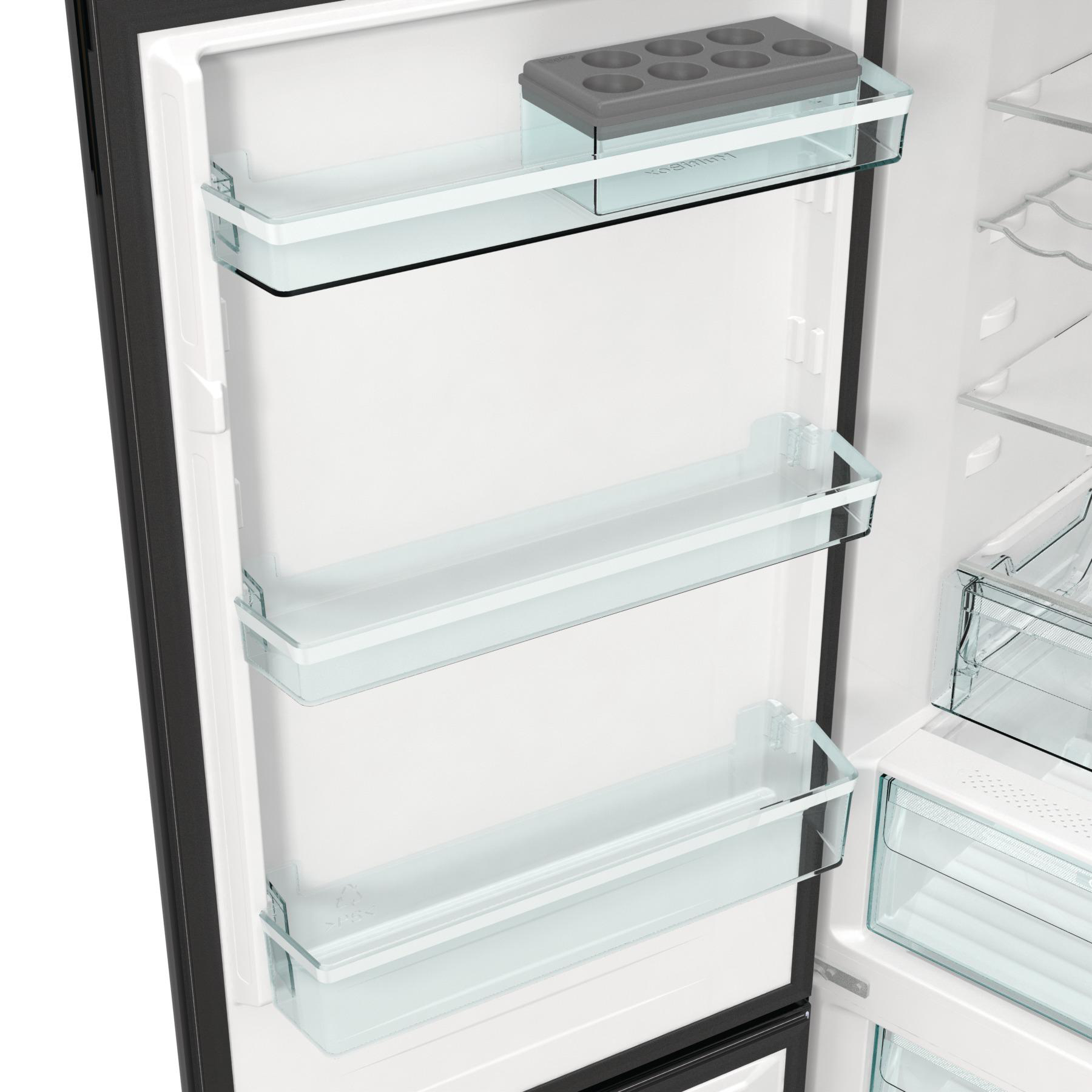 GORENJE ONRK 619 DBK-L Gorenje Retro Collection Kühl- / Gefrierkombination (D, 300 l, 1940 mm hoch, Tiefschwarz)