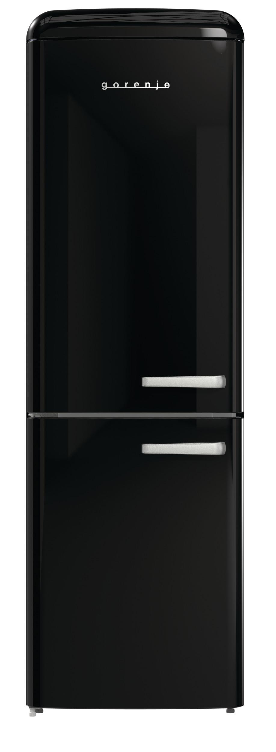 GORENJE ONRK 619 DBK-L Gorenje Retro Collection Kühl- / Gefrierkombination (D, 300 l, 1940 mm hoch, Tiefschwarz)