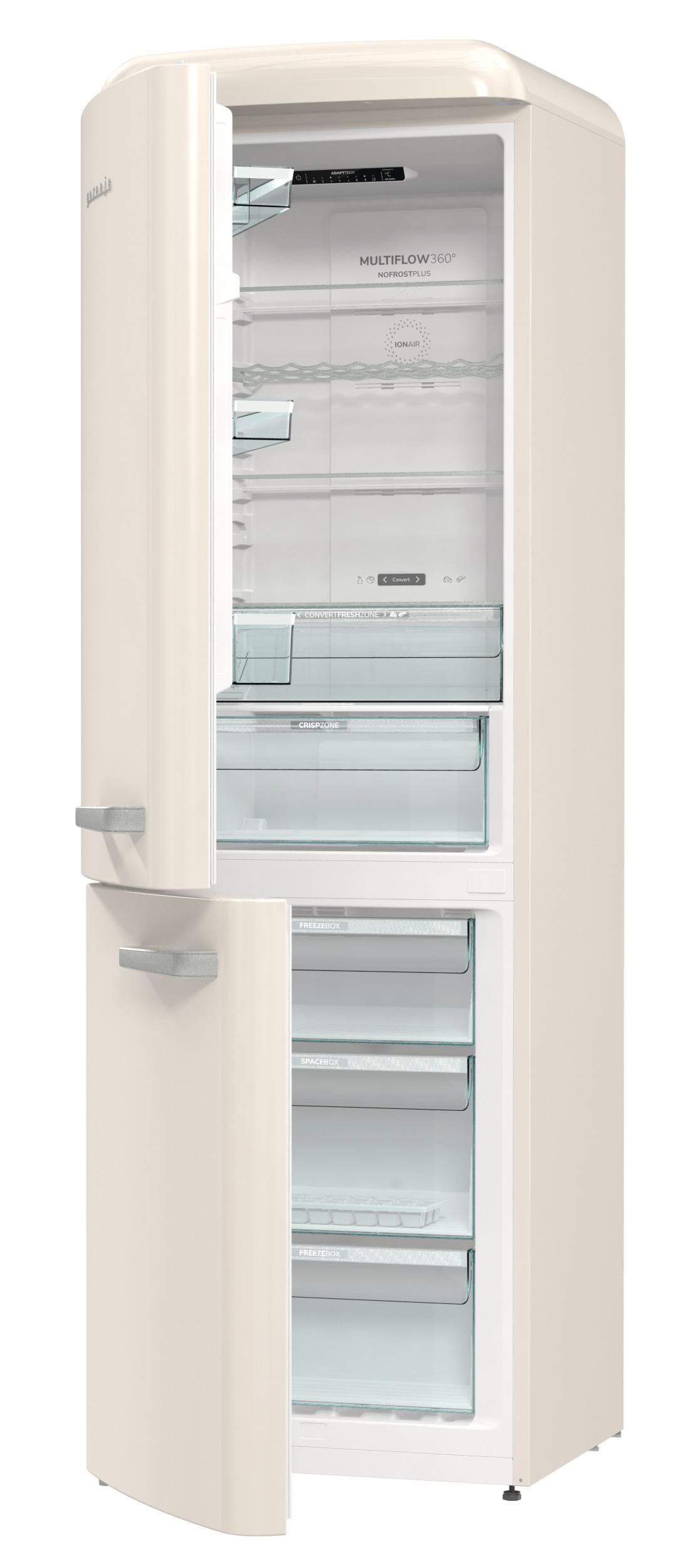 GORENJE ONRK 619 DC-L Gorenje Retro Collection Kühl- / Gefrierkombination (D, 300 l, 1940 mm hoch, Creme)