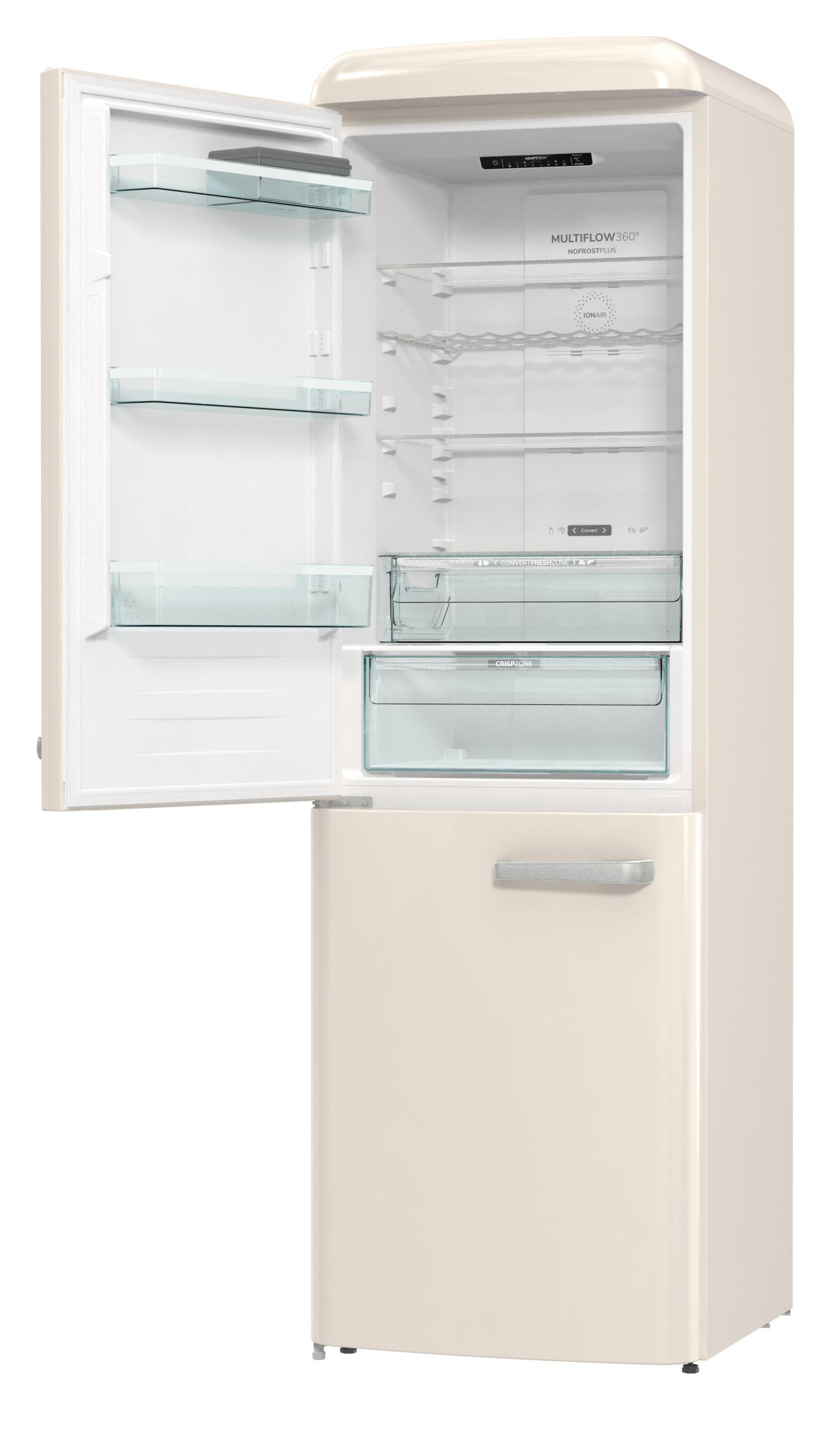 GORENJE ONRK 619 DC-L Gorenje Retro Collection Kühl- / Gefrierkombination (D, 300 l, 1940 mm hoch, Creme)
