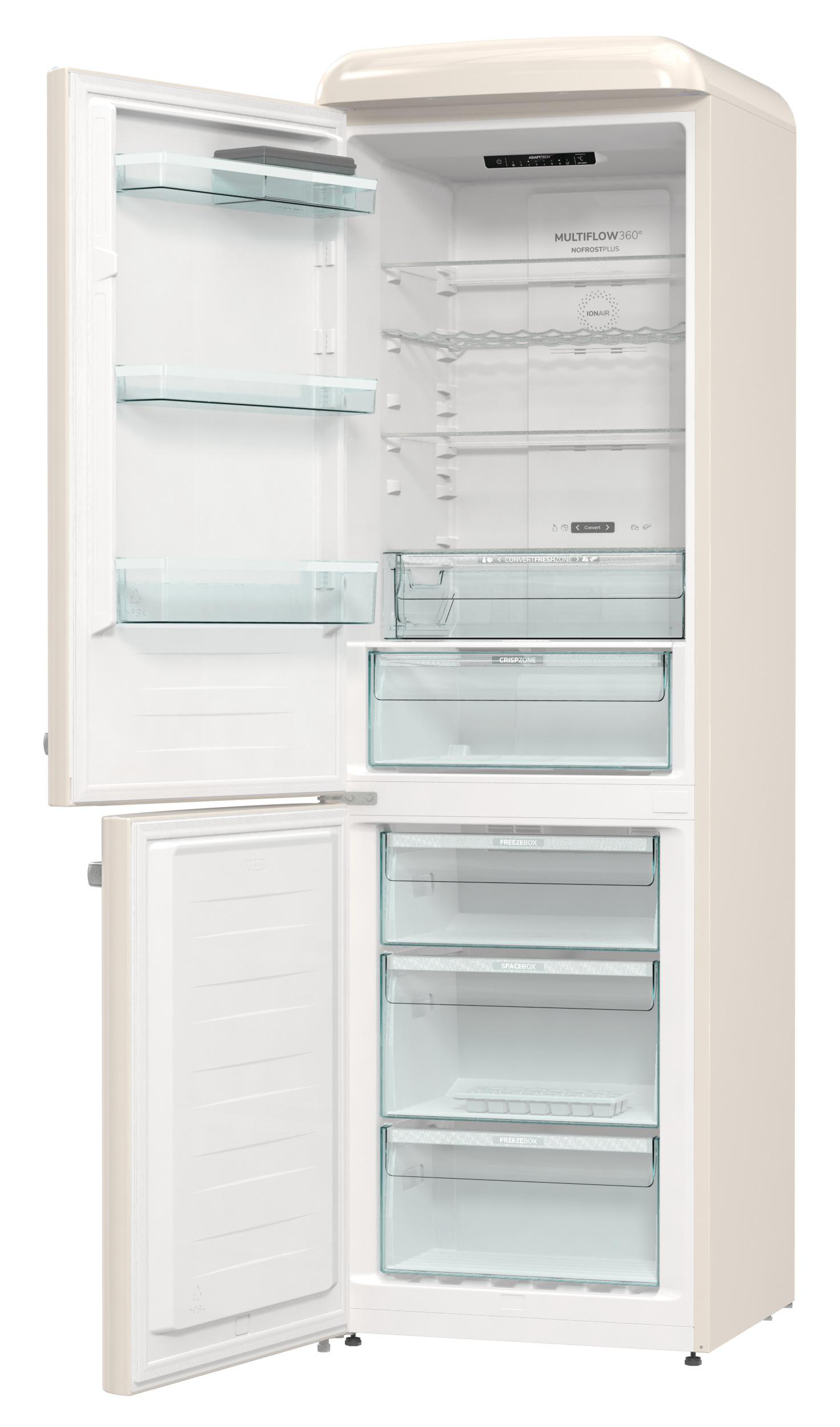 GORENJE ONRK 619 DC-L Gorenje Retro Collection Kühl- / Gefrierkombination (D, 300 l, 1940 mm hoch, Creme)