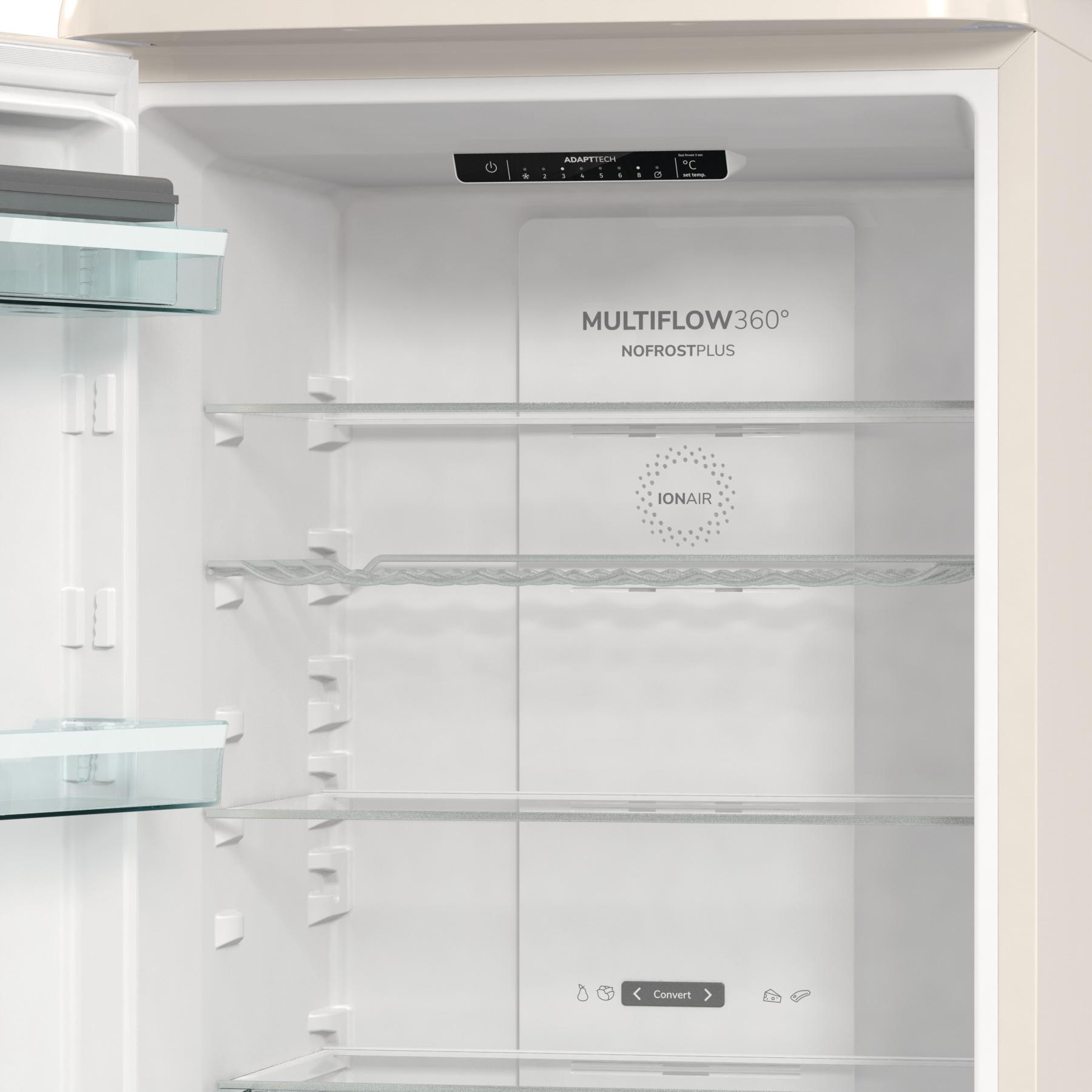 GORENJE ONRK 619 DC-L Gorenje Retro Collection Kühl- / Gefrierkombination (D, 300 l, 1940 mm hoch, Creme)