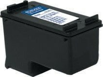 Czarny wkład atramentowy w czarnym plastikowym pojemniku. To zbliżenie.