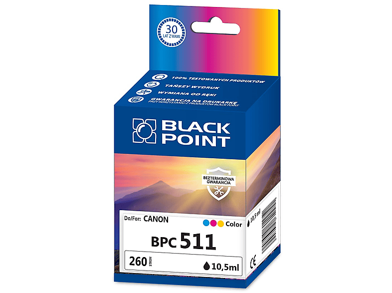 Tusz BLACK POINT BPC511 Zamiennik Canon CL511-Zdjęcie-0