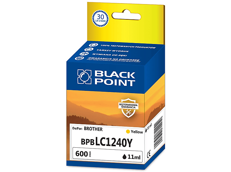 Tusz BLACK POINT do Brother LC-1240Y Żółty 11 ml BPBLC1240Y