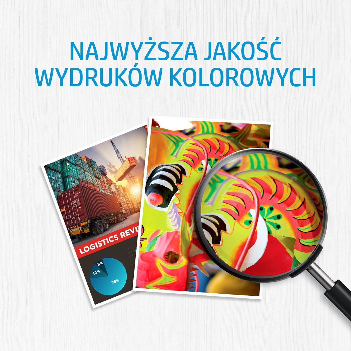 Kolorowe obrazy powiększone przez lupę.