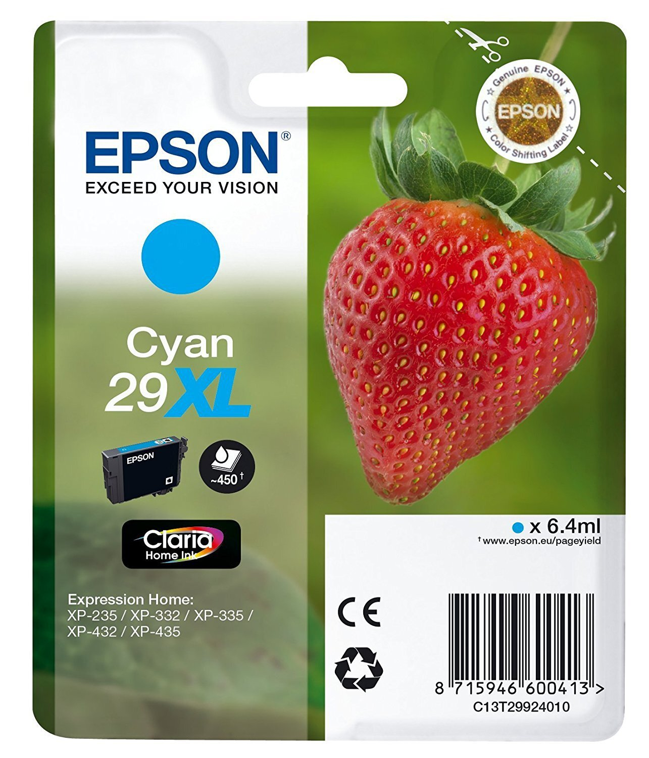 Wkład atramentowy EPSON 29XL Cyjan