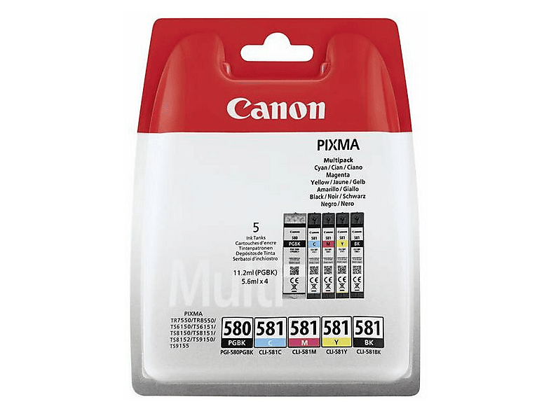 Wkłady atramentowe CANON PGI-580PGBK+CLI-581CMYBK