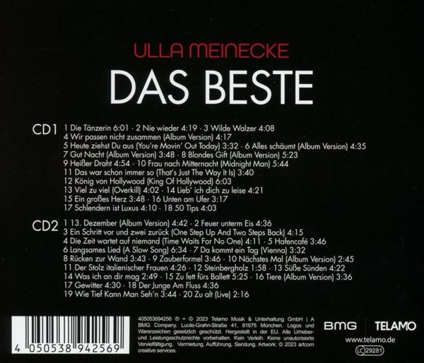 CD-Cover mit Titelliste von Ulla Meinecke auf Deutsch.