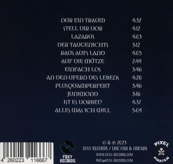 CD-Cover mit Titelliste, Text auf Deutsch und einem Barcode unten.