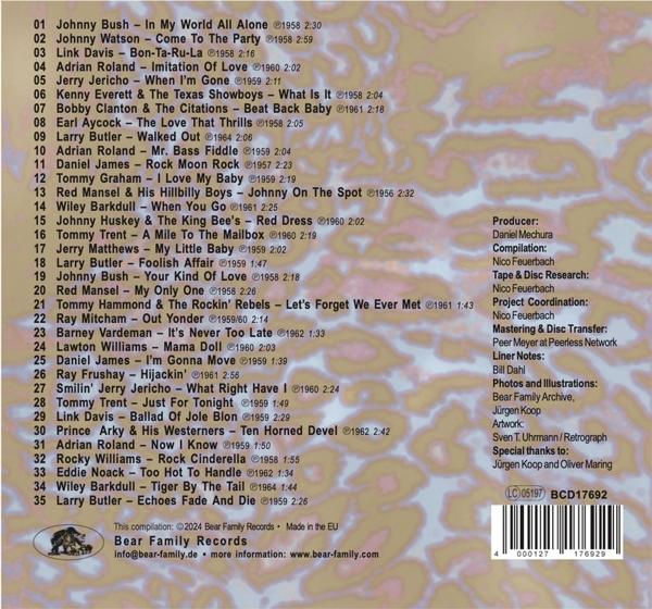 Album-Rückseite mit einer Liste von Songs und Credits.