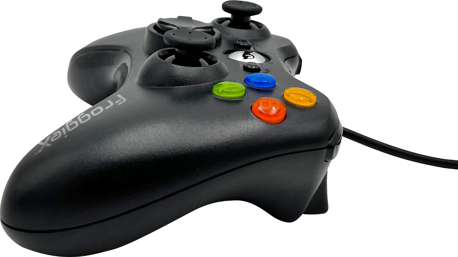 Fekete Froggerx gamepad színes gombokkal.