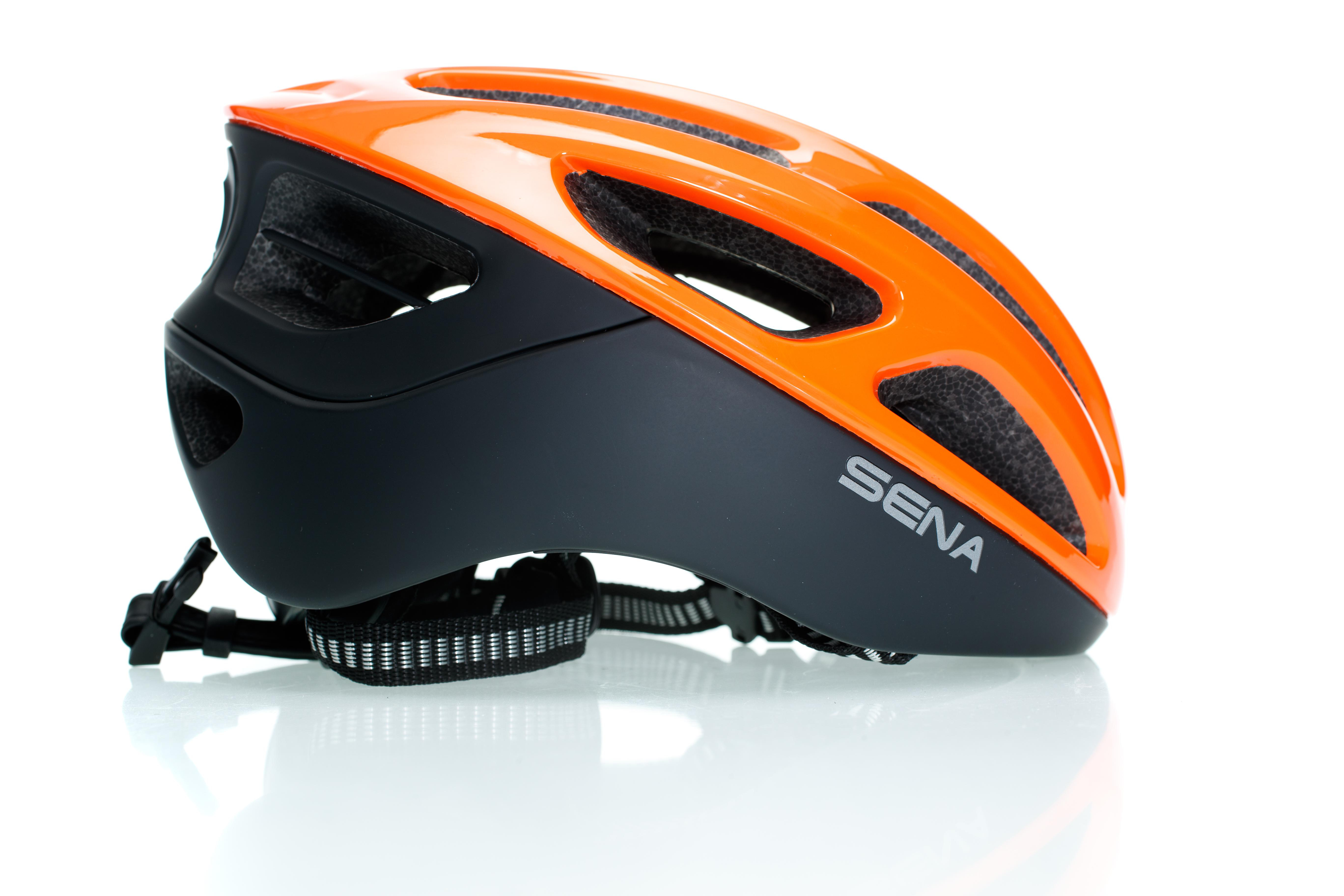 SENA SENA R1 Smart (Fahrradhelm, 55-58 cm, Electric Tangerine)