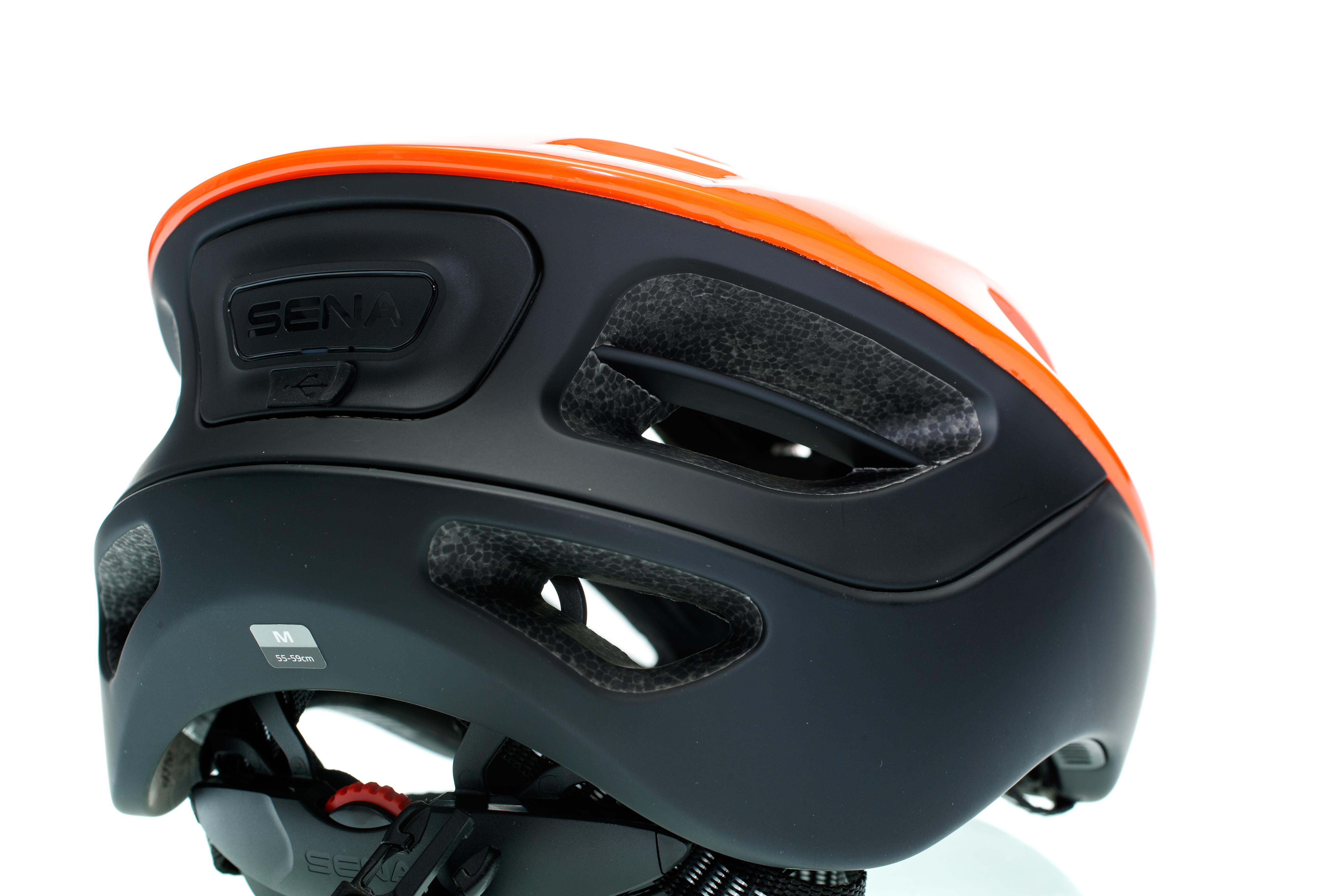 SENA SENA R1 Smart (Fahrradhelm, 55-58 cm, Electric Tangerine)