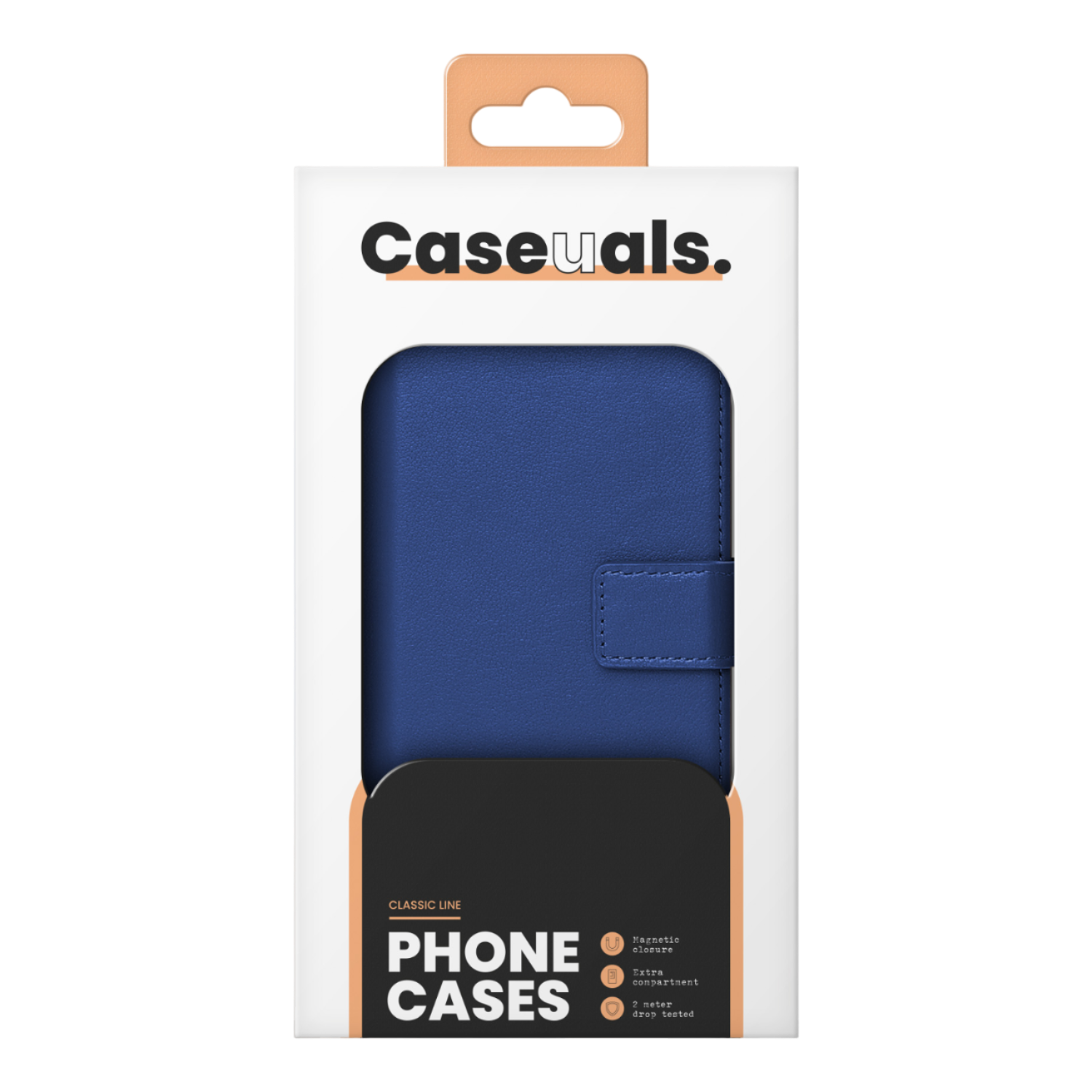 Caseuals 2-in-1 Leather Wallet Bookcase Met Magsafe Voor Apple Iphone 15 Blauw