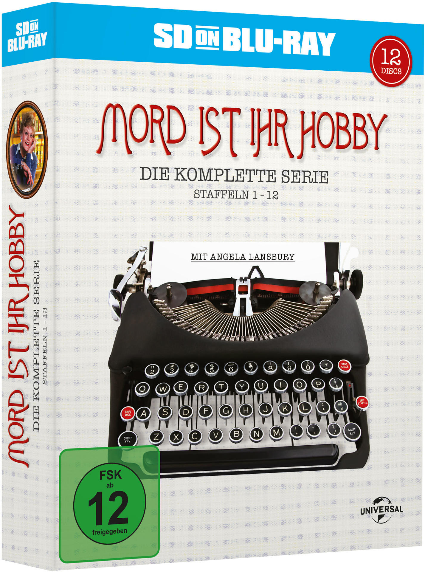 Mord ist ihr Hobby DVD-Box. Es hat ein Schreibmaschinenbild und ein Bild von Angela Lansbury darauf.