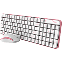 Qware - Office - Toetsenbord - Muis - Draadloos - 2.4ghz - USB - Desktopset - Combo - Waterford - Roze - Qwerty