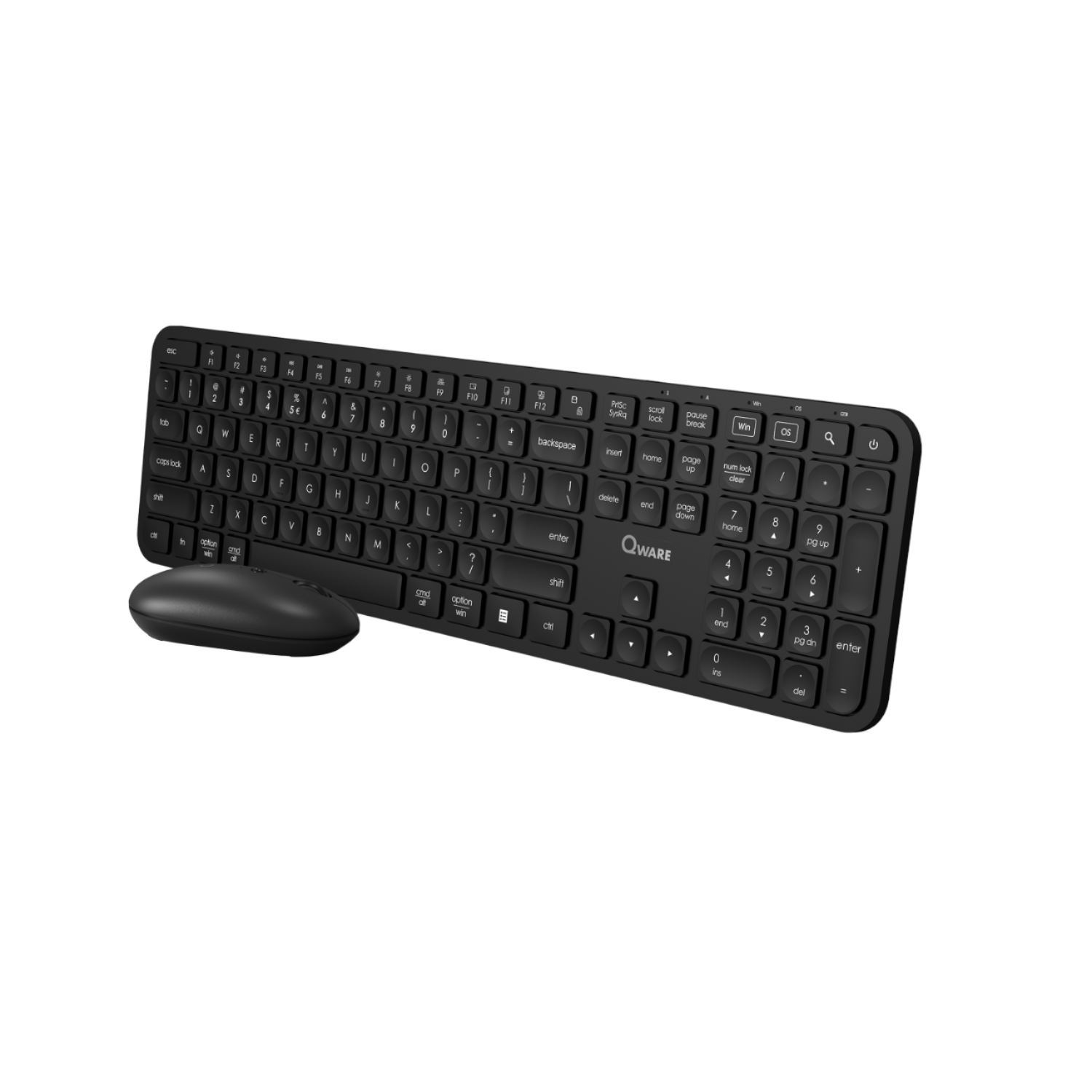 Qware Eastbourne Draadloze Muis & Toetsenbord - Zwart