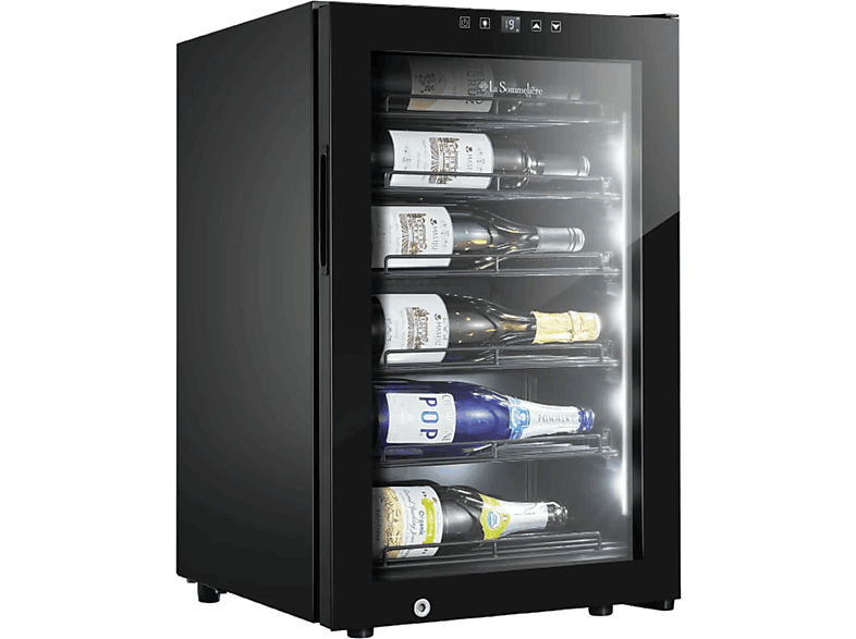 La Sommelière Collection, 22 Botellas, 6 estantes, Control temperatura, Iluminación LED, Negro