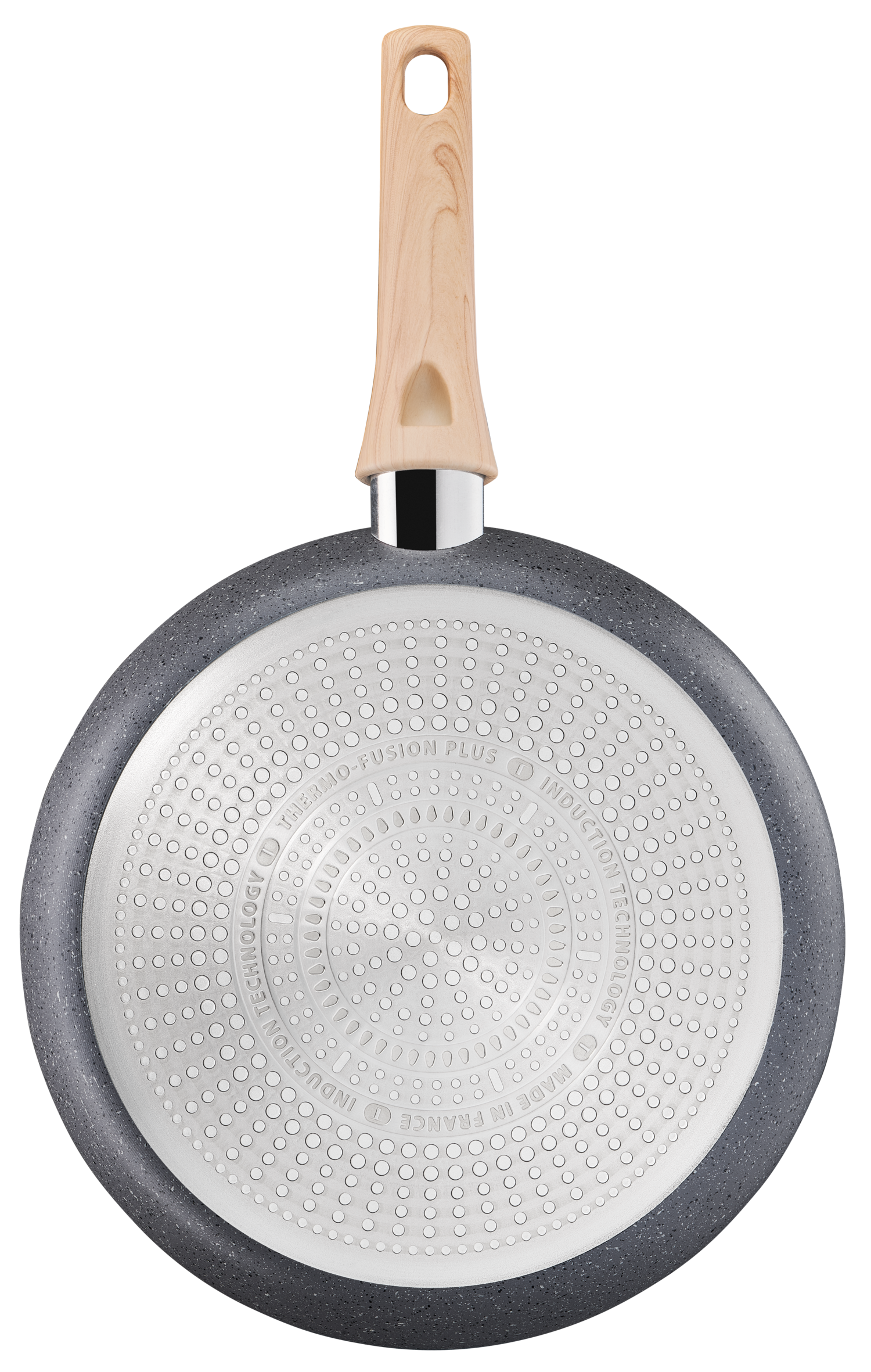Set de sartenes - Tefal Natural Force G2669123, 3 unidades, 20,24 y 28 cm, Revestimiento Antiadherente Mineralia, Thermo-Signal, Aluminio, Gris