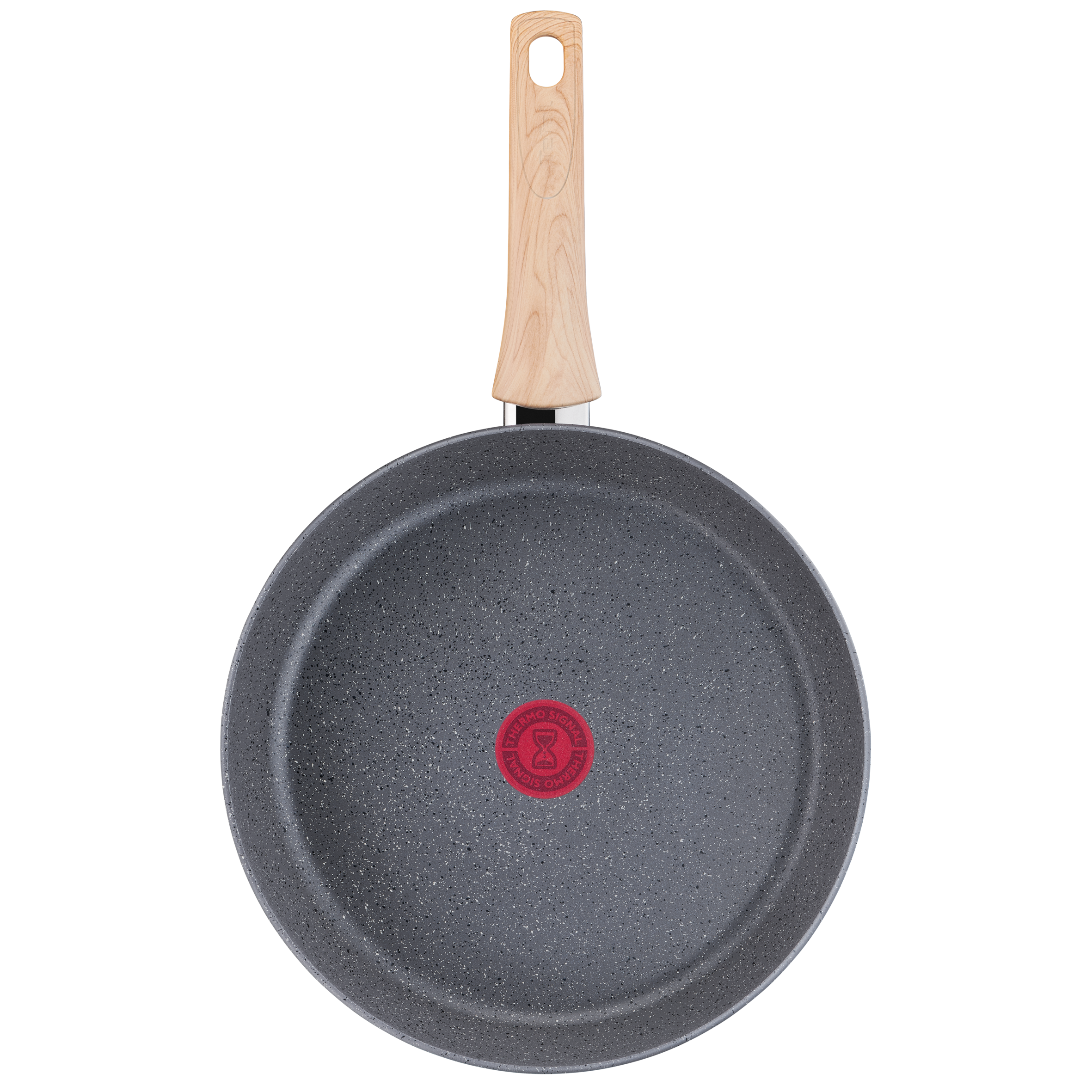 Set de sartenes - Tefal Natural Force G2669123, 3 unidades, 20,24 y 28 cm, Revestimiento Antiadherente Mineralia, Thermo-Signal, Aluminio, Gris