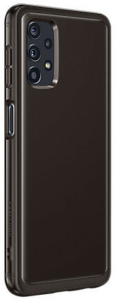 Ciemnobrązowe etui na telefon z wycięciami na aparat.