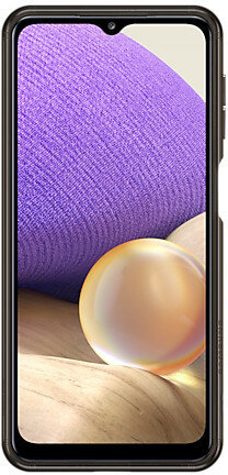 Smartfon z jasnofioletowym tłem i małym obiektywem aparatu.