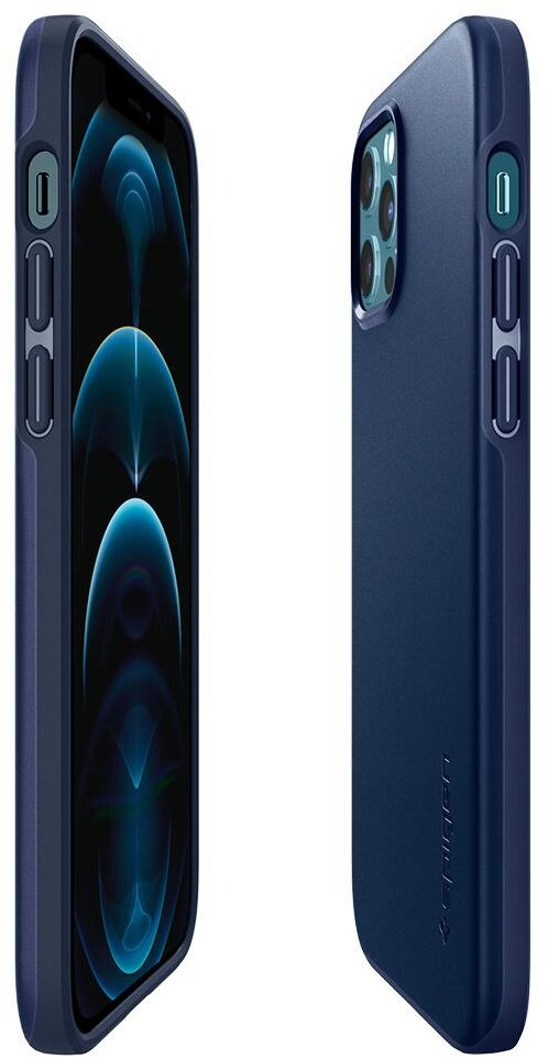 Etui SPIGEN Thin Fit do Apple iPhone 12/iPhone 12 Pro Granatowy
