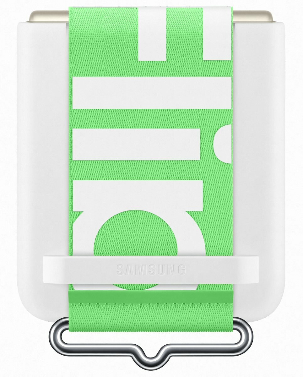Etui SAMSUNG Silicone Cover z paskiem do Galaxy Z Flip 3 Biały EF-GF711TWEGWW