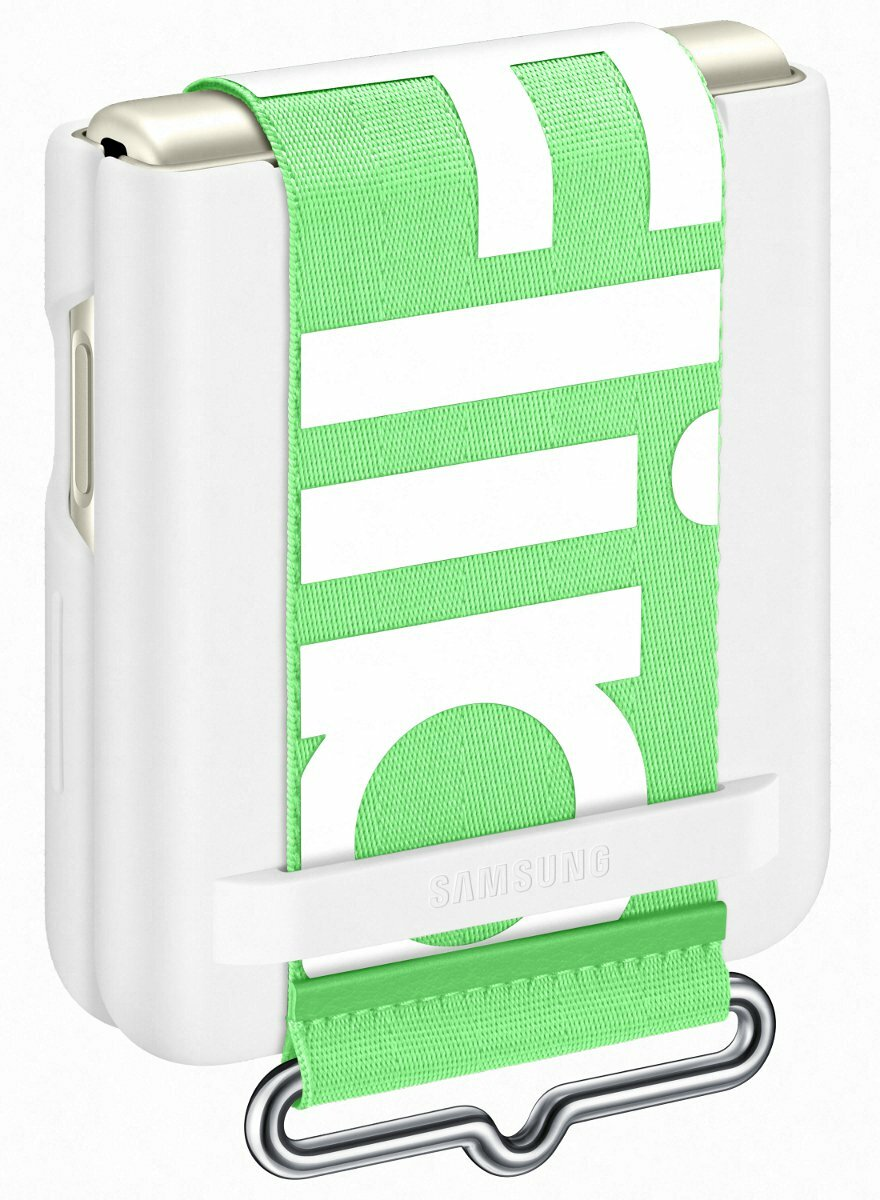Etui SAMSUNG Silicone Cover z paskiem do Galaxy Z Flip 3 Biały EF-GF711TWEGWW