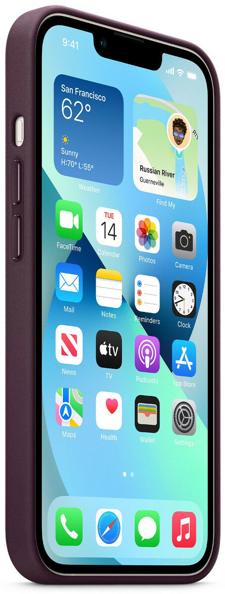 Skórzane etui z MagSafe APPLE do iPhone 13 Ciemna wiśnia MM143ZM/A