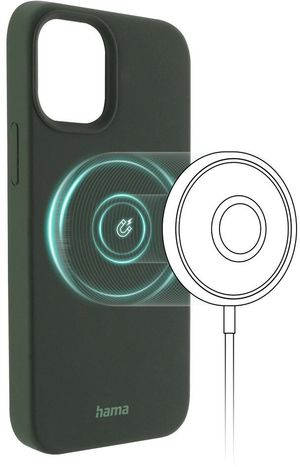 Etui na telefon z magnetyczną podkładką ładującą i wyraźną grafiką magnesu.