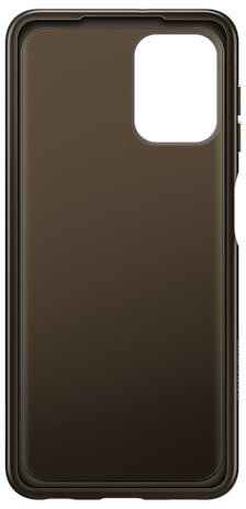 Etui na telefon, brązowe, z wycięciem na aparat.