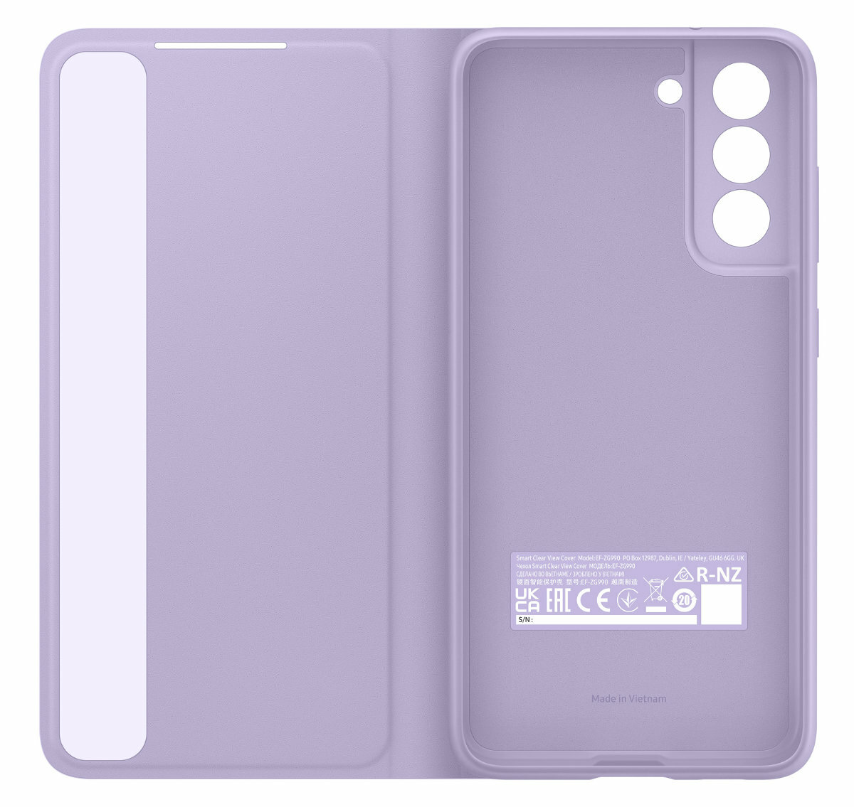 Etui SAMSUNG Smart Clear View do Galaxy S21 FE Lawendowy EF-ZG990CVEGEE