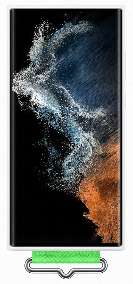 Etui SAMSUNG Silicone Cover with Strap do Galaxy S22 Ultra Biały EF-GS908TWEGWW