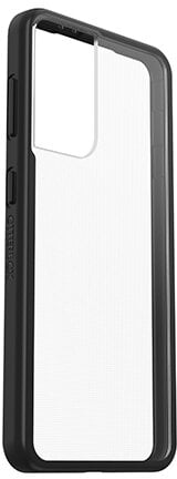 Czarne etui na telefon z logo Otterbox i przezroczystym panelem tylnym.