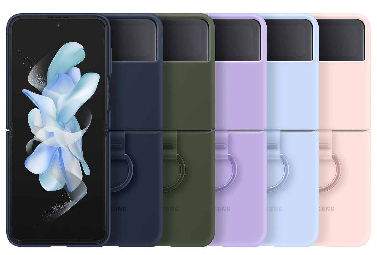 Etui SAMSUNG Silicone Cover z pierścieniem do Galaxy Z Flip4 5G Granatowy EF-PF721TNEGWW
