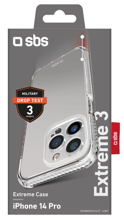 Przezroczyste etui do iPhone 14 Pro z certyfikatem testu upadku.